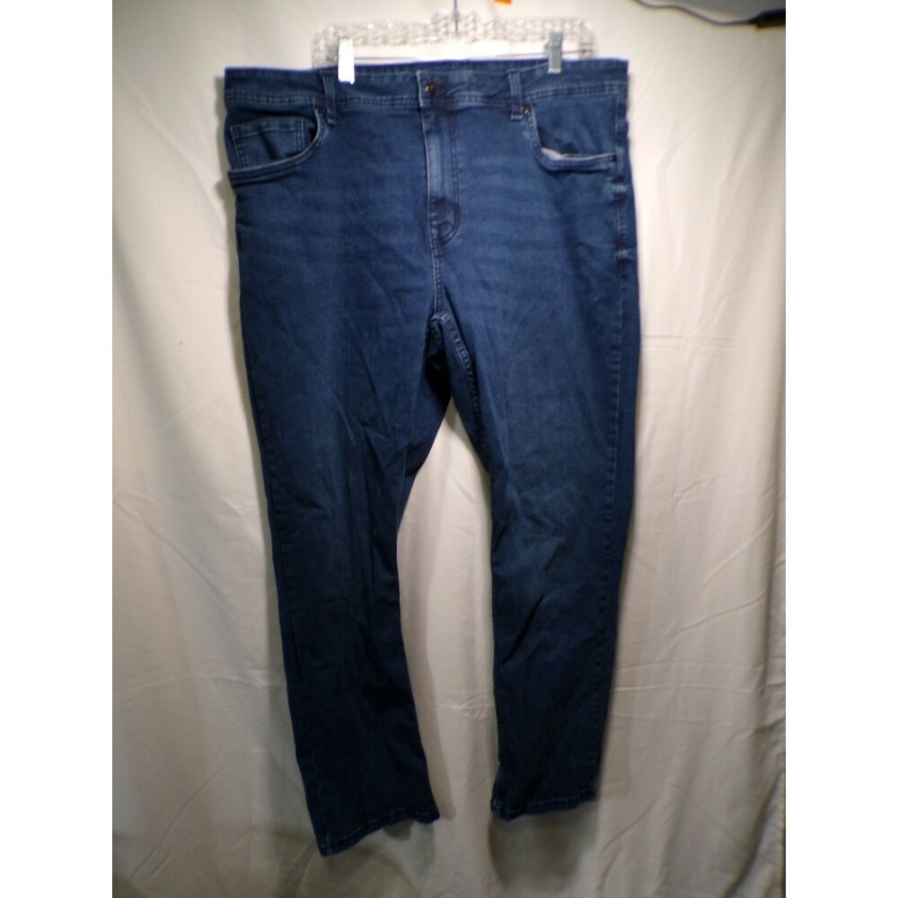 Men's Jeans Athletic Fit 40x30 Blue Denim Stretch Five Pocket Zip Fly